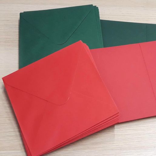 Základy přání a obálky 10x10, 25ks (240g/m2) - vánoční