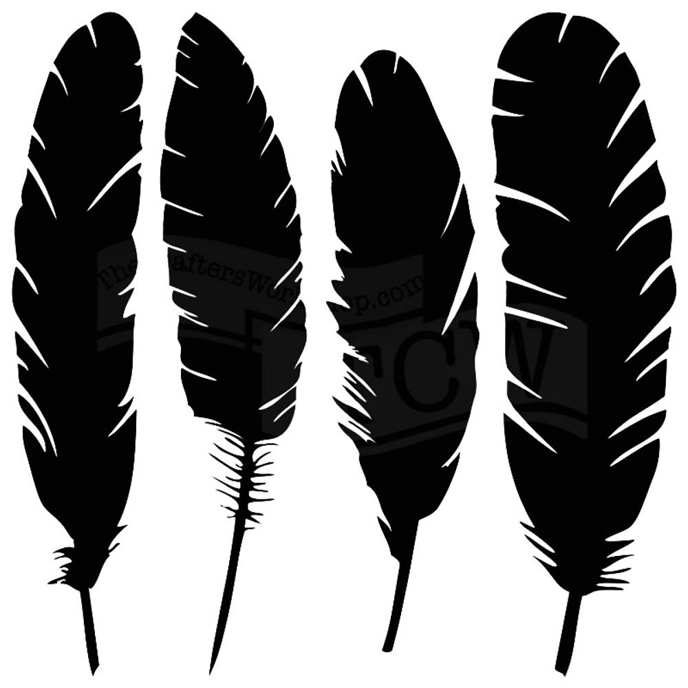Levně The Crafter´s Workshop Šablona TCW - Four Feathers - VYBERTE VELIKOST - Šablona TCW 6"x6" (15,2x15,2 cm) - Four Feathers