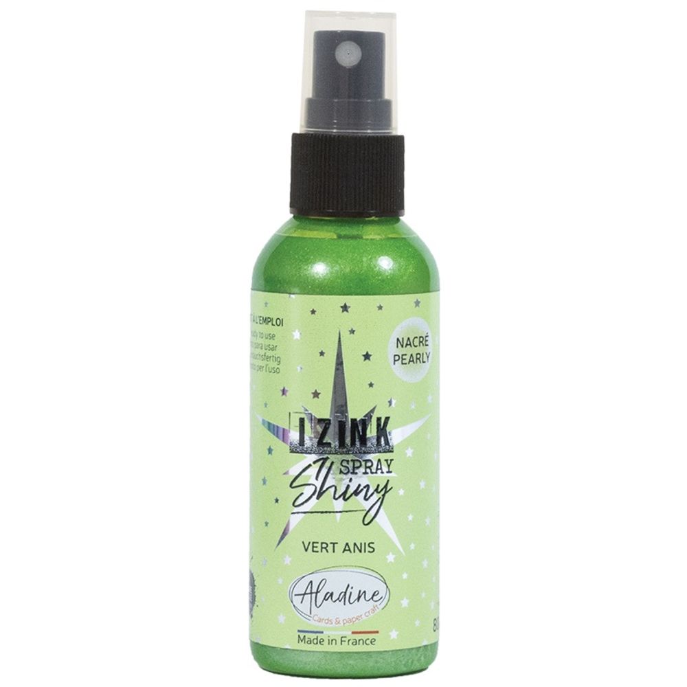 Levně Aladine Perleťový inkoust ve spreji Aladine Izink Shiny, 80 ml - VYBERTE ODSTÍN - Perleťový inkoust ve spreji Aladine Izink Shiny, 80 ml - anýzový zelený