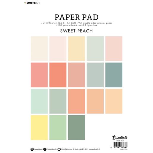 Blok barevných papírů "Sweet Peach A4, 36 l. - odstíny růžové a žluté