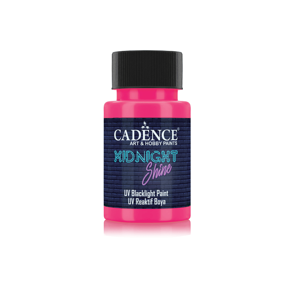 Svítící UV barva na textil Cadence Midnight Shine, 50 ml - pink, růžová Aladine