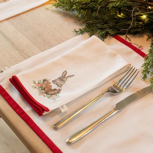Látkové ubrousky Wrendale Designs "Winter Woodland", 4 ks - Vánoční zvířátka