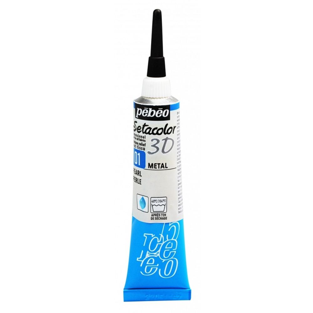Levně Pébeo Textilní kontura Pébeo metalická, 20 ml - VYBERTE ODSTÍN - Textilní kontura Pébeo metalická, 20 ml - perleťová bílá