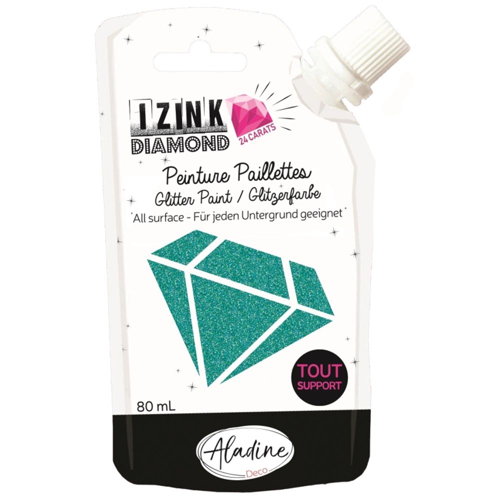Diamantová barva Aladine Izink Diamond 24 Carats 80 ml - tyrkysová Aladine