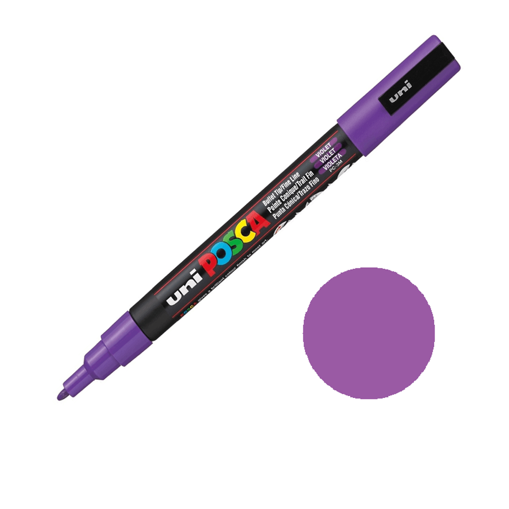 Levně Posca Akrylový fix Posca PC-3M - VYBERTE ODSTÍN - Akrylový fix Posca PC-3M - fialový