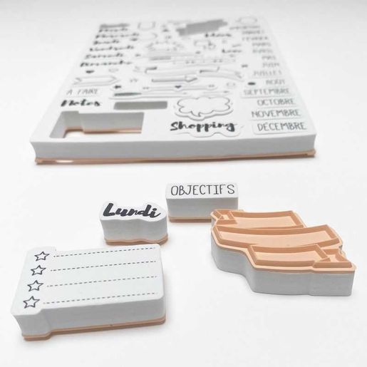 Diářová razítka Aladine Stampo Bullet Journal, 68 ks - České nápisy