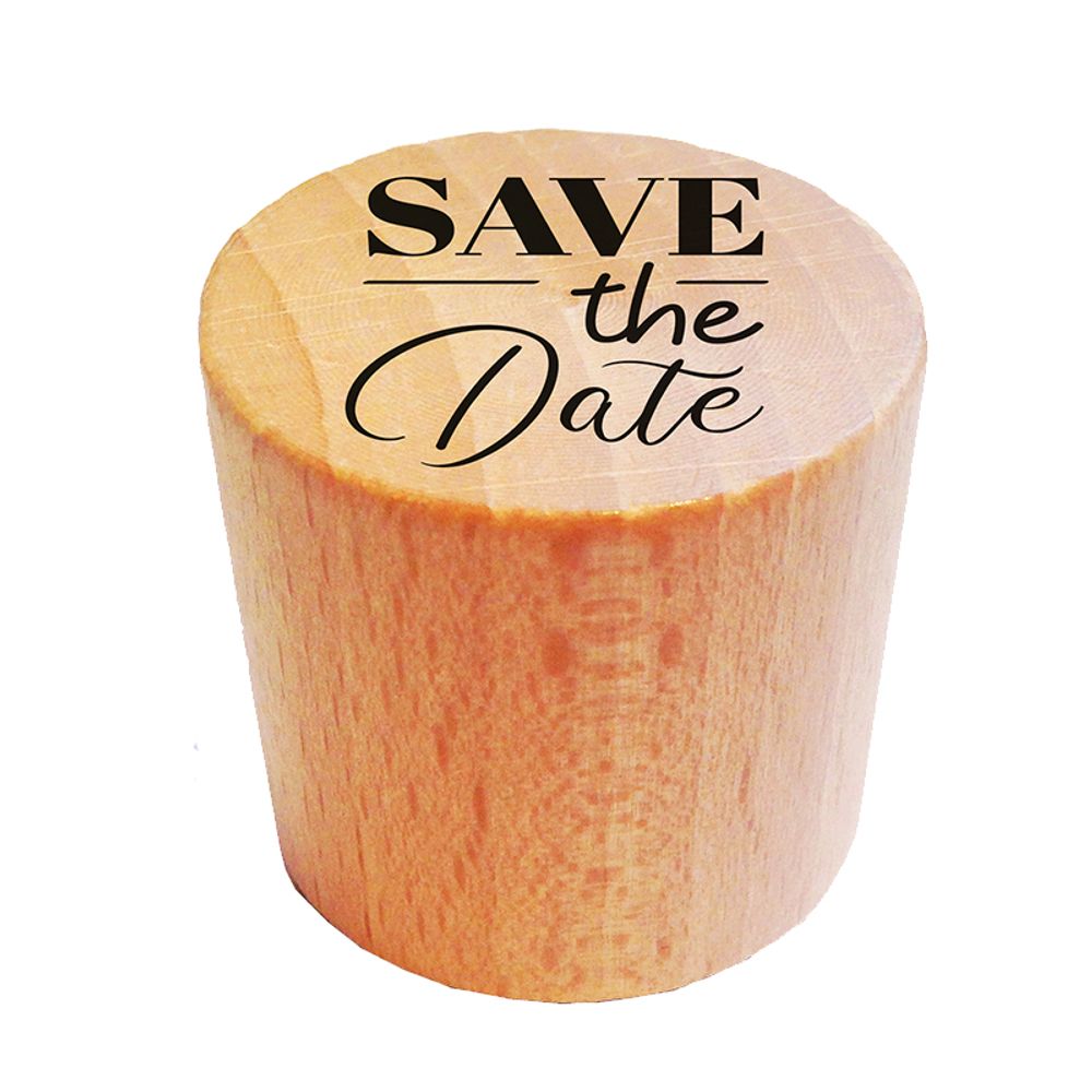 Levně Aladine Dřevěné razítko Aladine, kulaté, 3 cm - Save the Date