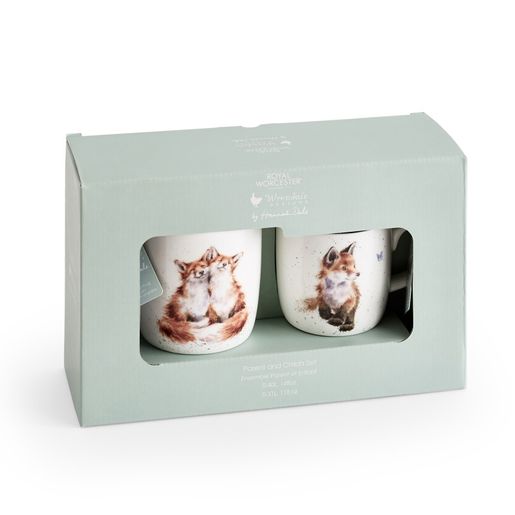 Sada 2 ks porcelánových hrnků Wrendale Designs, 0,31 + 0,4 l - Lišky
