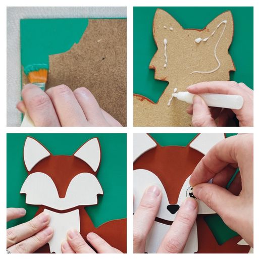 Dřevěný obrázek k dotvoření Aladine - Liška