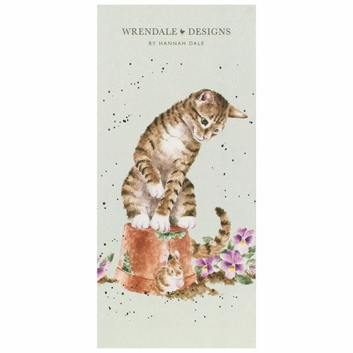 Nákupní seznam s magnetem Wrendale Designs "Hide and Squeak" - Kočka a myš