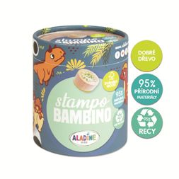 Dětská dřevěná razítka Aladine  Stampo Bambino, 8 ks - Dinosauři