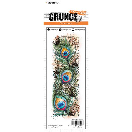 Gelové razítko "Grunge", 21x7,4 cm - Paví pera
