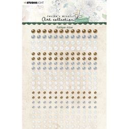 Samolepicí perličky Studio Light, 240 ks - vintage odstíny