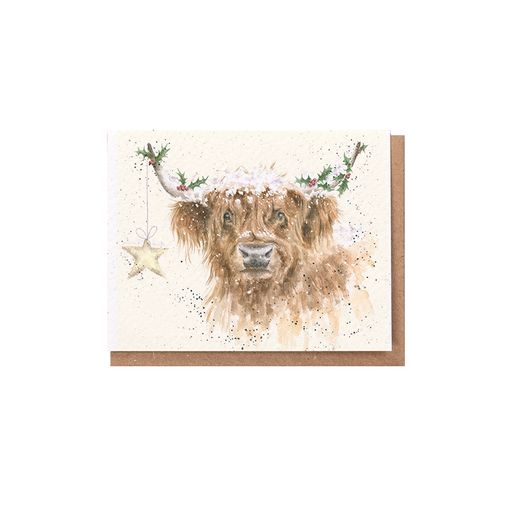 Dárková kartička Wrendale Designs "Highland Star" - Kráva