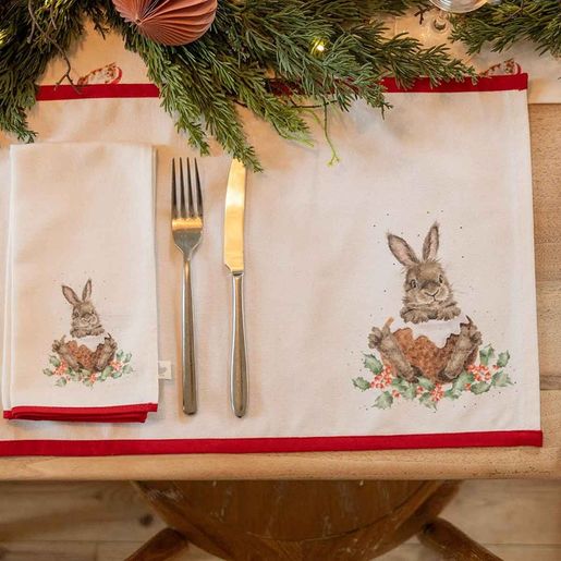 Látkové prostírání Wrendale Designs "Winter Woodland", 4 ks - Vánoční zvířátka