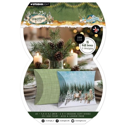 DIY Dárkové krabičky Studio Light "Christmas Forest", A5, 18 l. - Vánoční lesík
