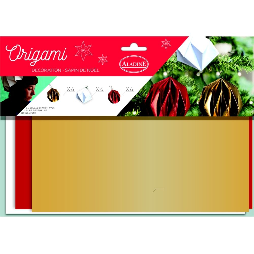 Origami, vánoční origami sada, ozdoby Aladine