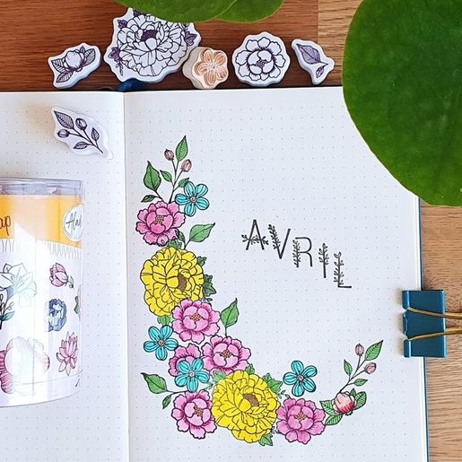 Razítka Aladine Creative Stamp, 31 ks - Kytičky