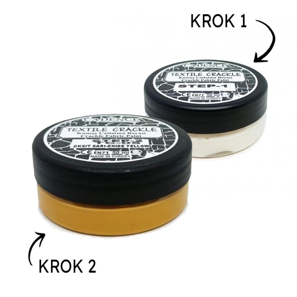 Levně Cadence Krakelovací pasta na textil Cadence Textile Crackle, 50 + 50 ml - VYBERTE ODSTÍN - Textilní barva na krakelování Cadence - žlutá