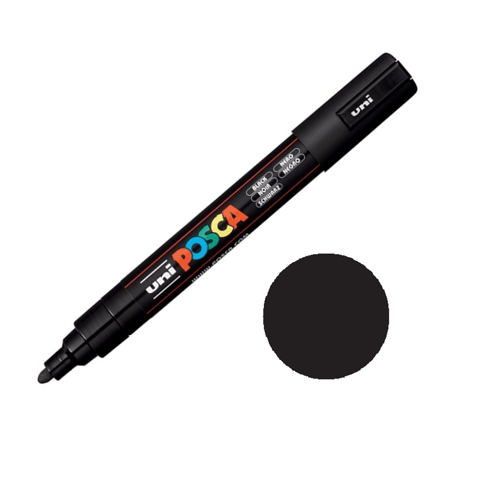 Levně Posca Akrylový fix Posca PC-5M - VYBERTE ODSTÍN - Akrylový fix Posca PC-5M - černý
