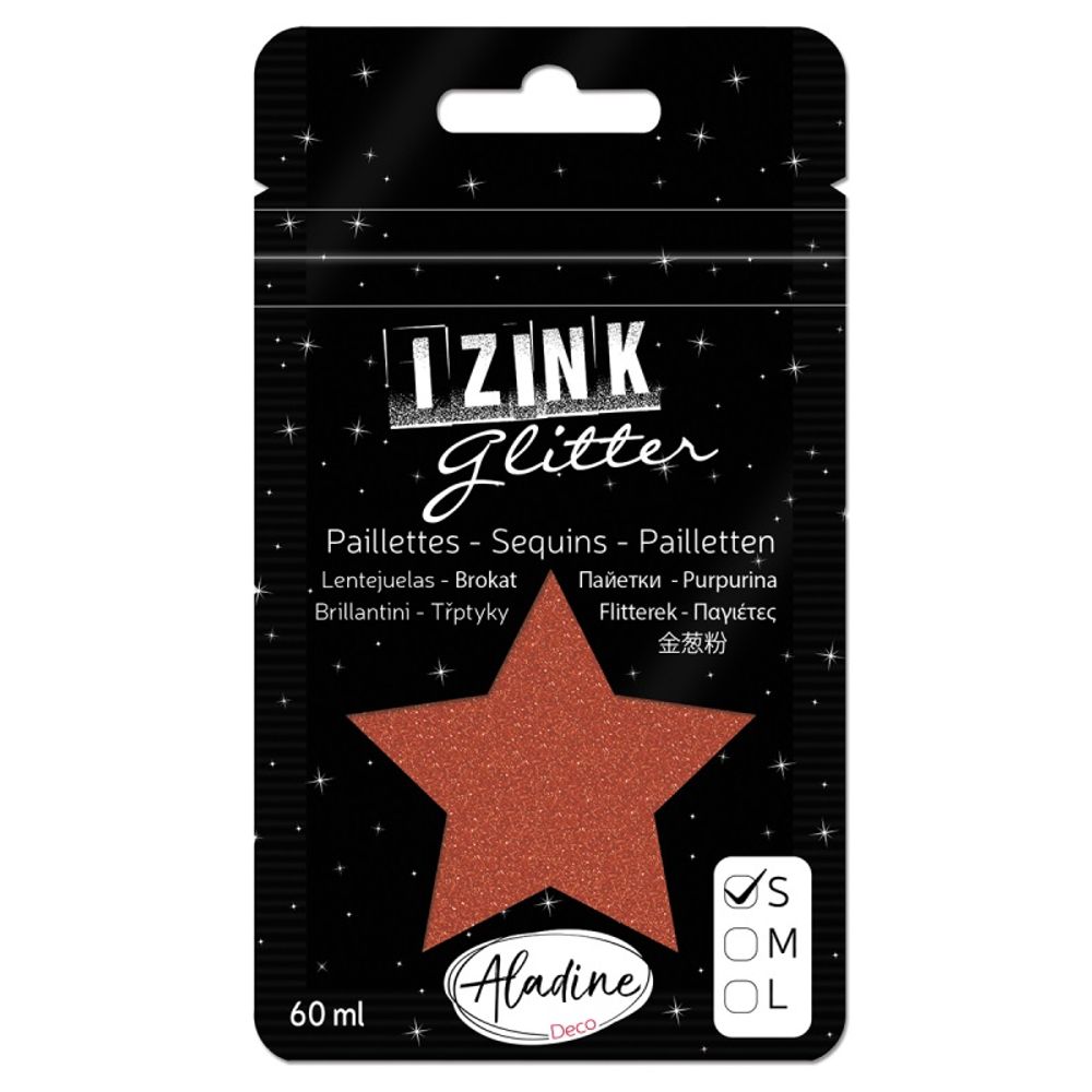 Třpytky Aladine Izink glitter 60 ml vel. S - marron hnědá Aladine