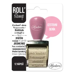 Otočné razítko s nápisy Aladine Roll' Stamp - Cestovní deník