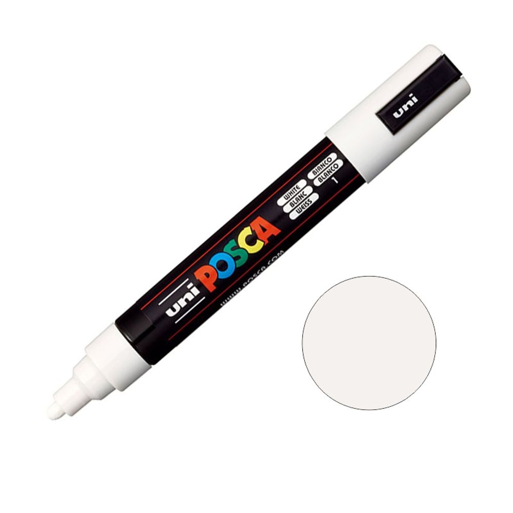 Levně Posca Akrylový fix Posca PC-5M - VYBERTE ODSTÍN - Akrylový fix Posca PC-5M - bílý