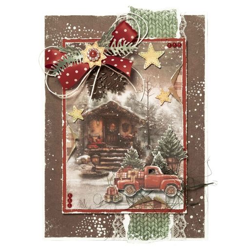 Kreativní blok s výseky Studio Light "Cottage Christmas", A4, 28 l. - Vánoce na chatě