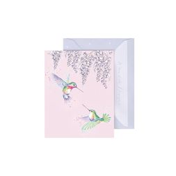 Dárková kartička Wrendale Designs "Wisteria Wishes" - Kolibřík