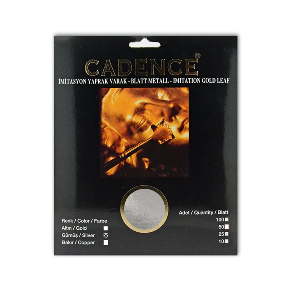 Imitace plátkových kovů Cadence Imitation metal leaf 50 x - silver stříbro Aladine