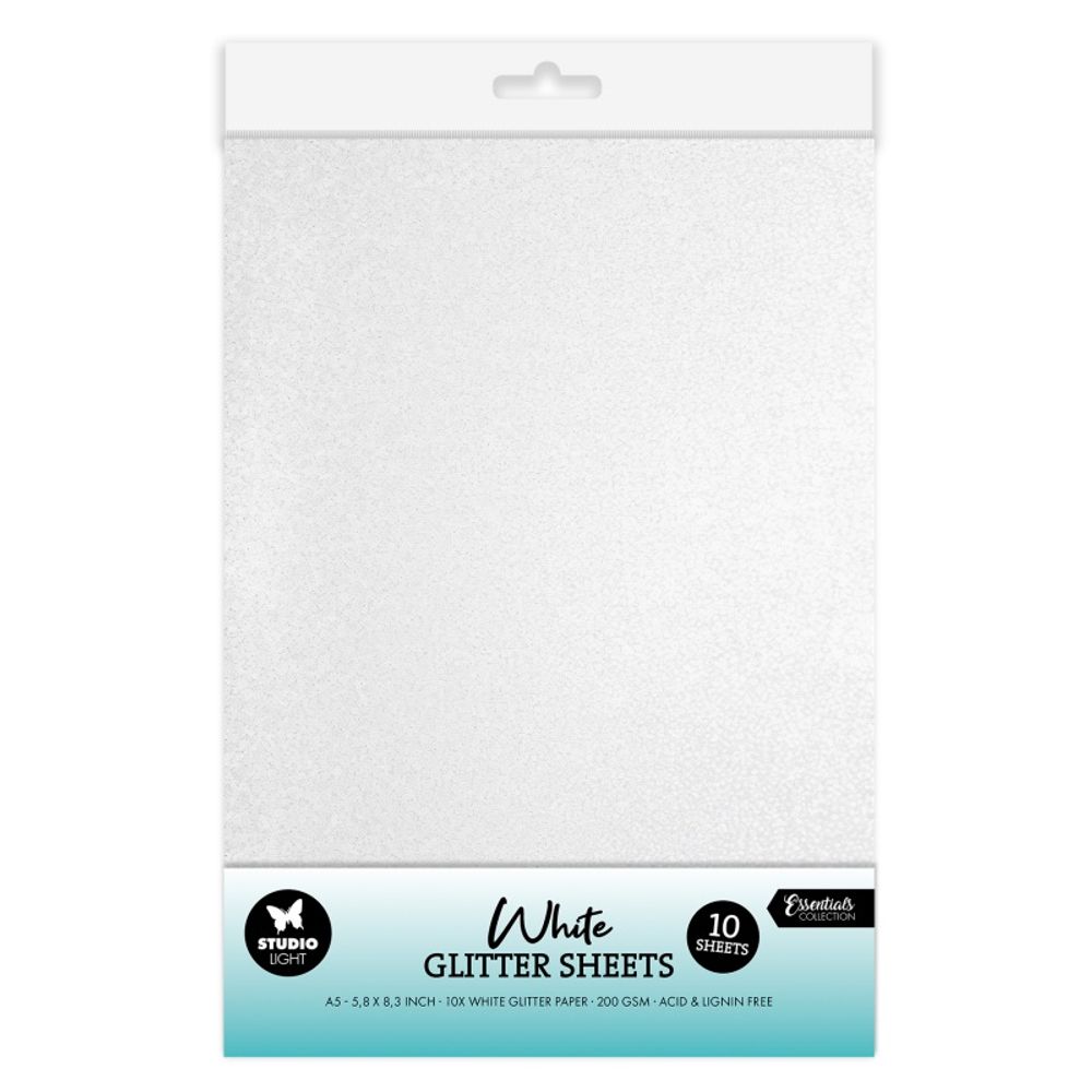 Studio Light Třpytivé papíry Studio Light, A5, 10 l. - bílé