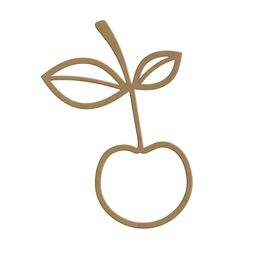 Dřevěný výřez k dekoraci Gomille, 18,6x25,5 cm - Třešeň, obrys