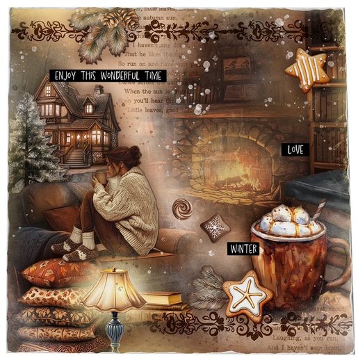 Papírové výseky Studio Light "Hot Cocoa", 35 ks - Horká čokoláda