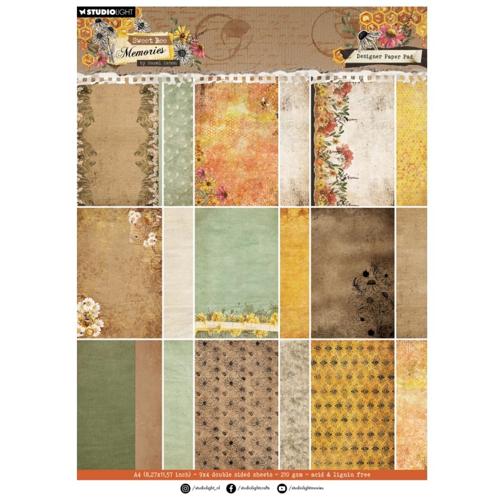 Studio Light Blok podkladových papírů Studio Light "Sweet Bee Memories", A4, 36 l.