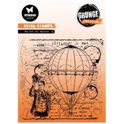 Gelové razítko Studio Light "Grunge", 12,2x12,2 cm - Horkovzdušný balón