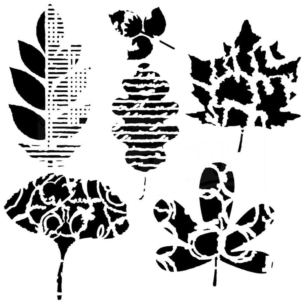 Levně The Crafter´s Workshop Šablona TCW - Leaf Collection - VYBERTE VELIKOST - Šablona TCW 12"x12" (30,5x30,5 cm) - Leaf Collection