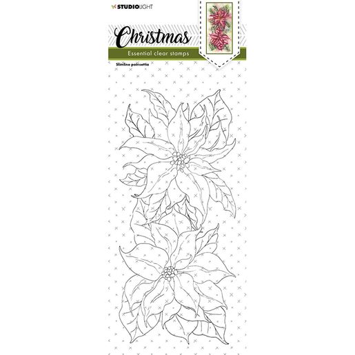 Gelové razítko Studio Light "Xmas Slimline Poinsettia", DL - Vánoční hvězda