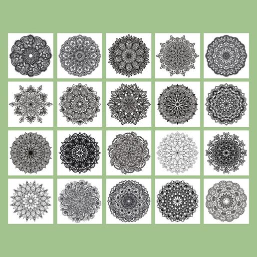 Omalovánky Studio Light, 20,3x20,3 cm, 20 l. - Mandaly 2