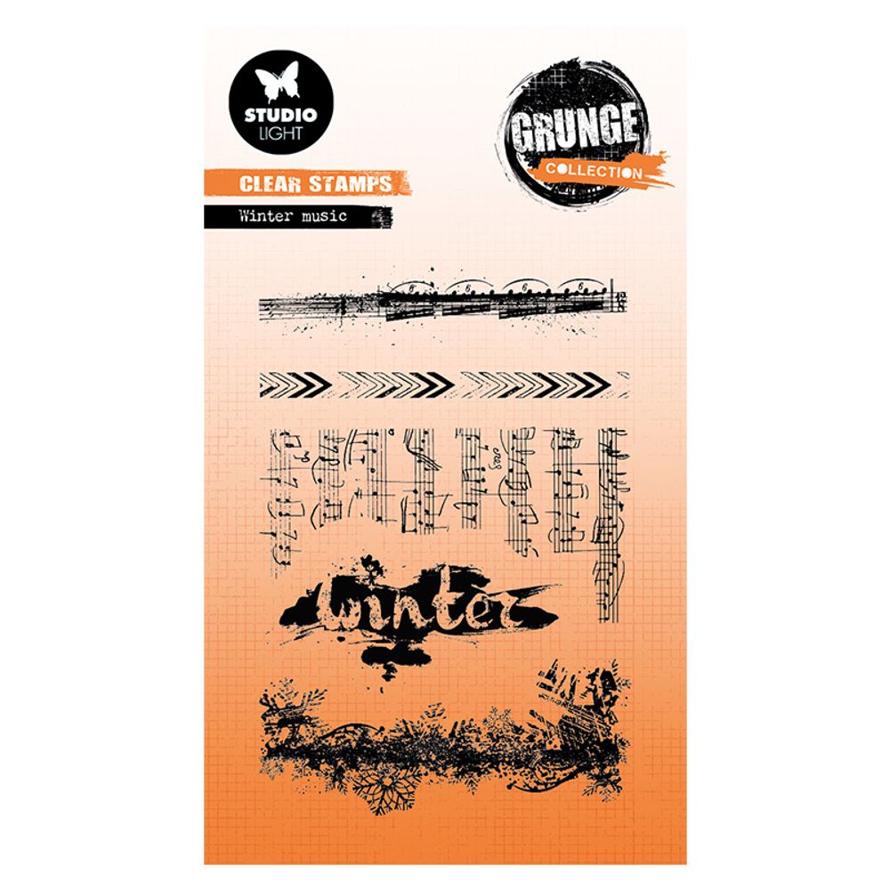 Levně Studio Light Gelová razítka Studio Light "Grunge", 5 ks - Vánoční hudba