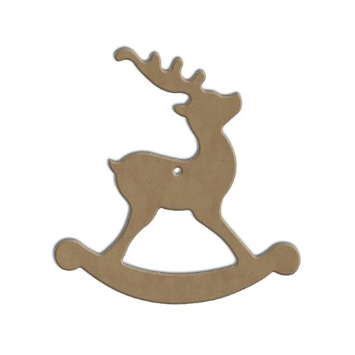 Dřevěný výřez k dekoraci Gomille, závěsný, 14x14 cm - Houpací jelen