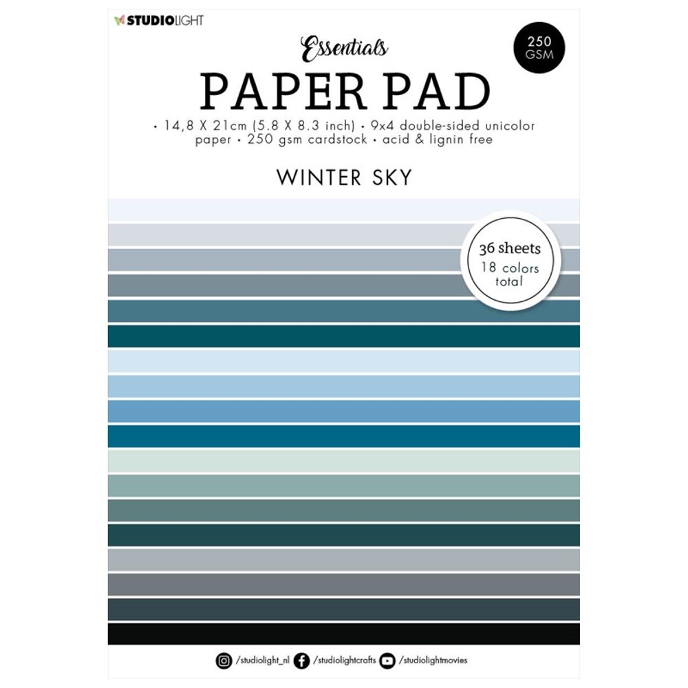 Studio Light Blok barevných papírů Studio Light "Winter Sky", A5, 36 l. - zimní obloha
