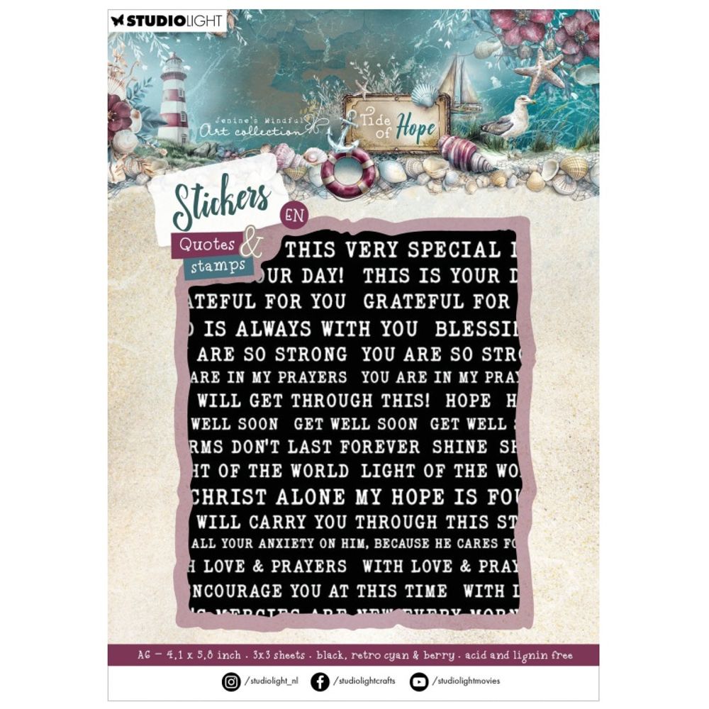 Studio Light Samolepky Studio Light "Tide of Hope", A6, 9 l.