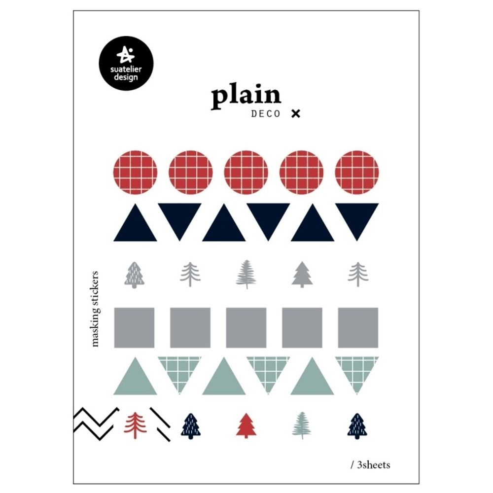 Suatelier Samolepky Suatelier "Plain. 12", 3 archy - Vzorované tvary zimní