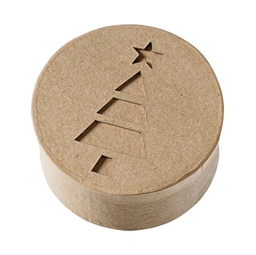 Krabička PappArt z papermaché k dotvoření, 10x10x5 cm - podstava kruh