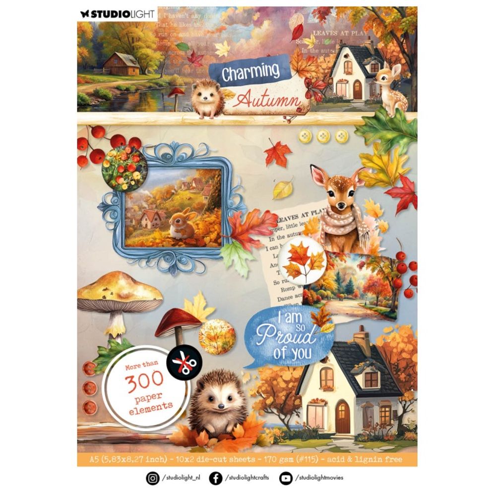 Studio Light Blok s papírovými výseky Studio Light "Charming Autumn", A5, 20 l. - Líbezný podzim