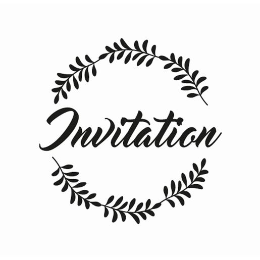 Dřevěné razítko Aladine, kulaté, 3 cm - Invitation