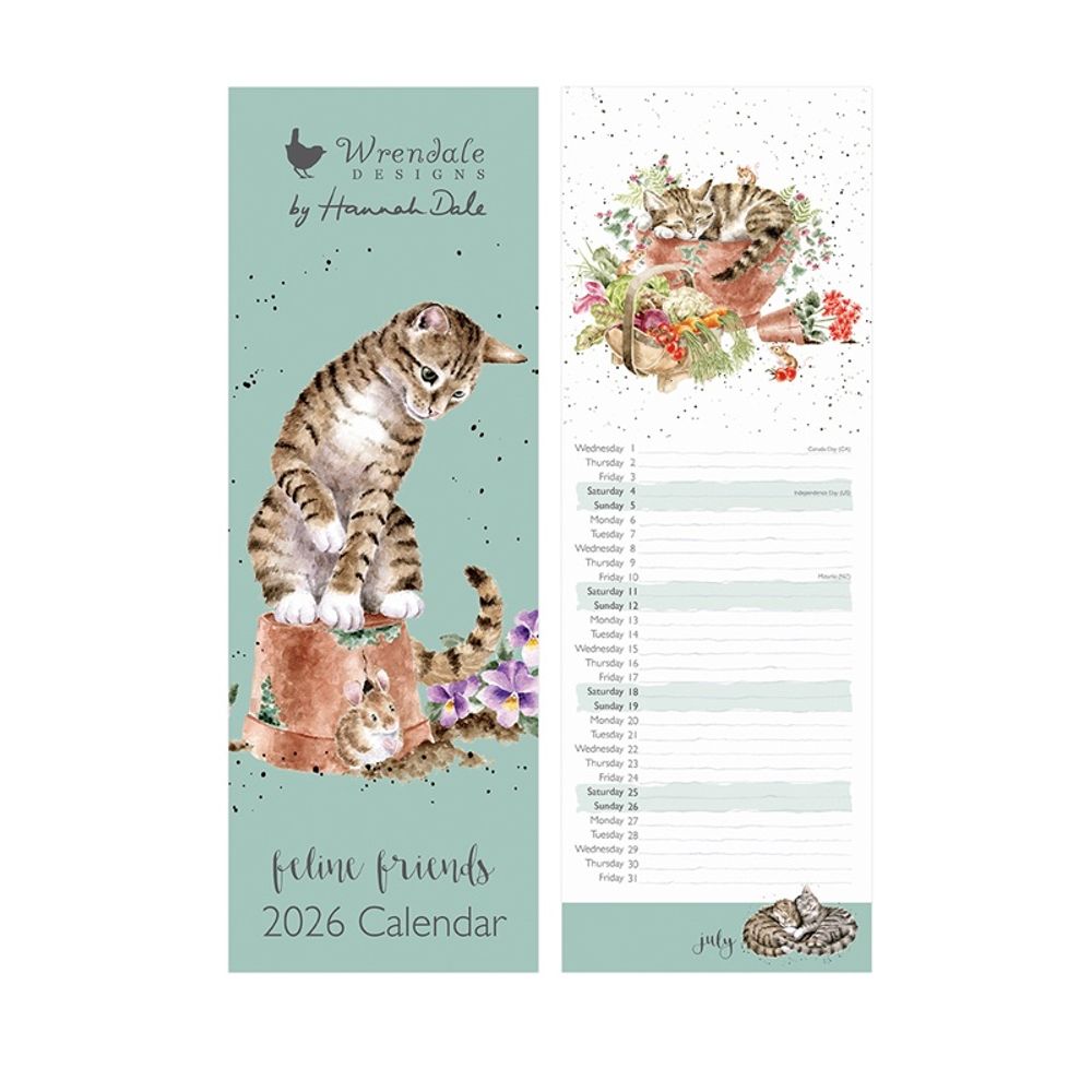 Levně Wrendale Designs Kuchyňský kalendář 2026 Wrendale Designs "Feline Friends" - Kočky