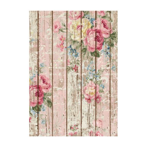 Rýžový papír Cadence - Růžová zeď s květy