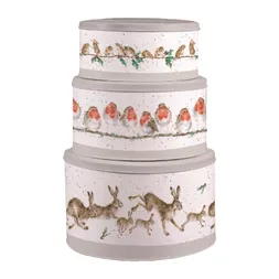 Sada plechových dóz Wrendale Designs "Christmas", 3 ks - Vánoční