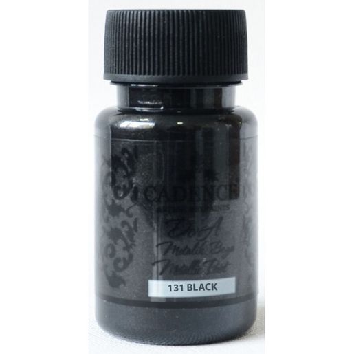 Metalická akrylová barva, Dora Metalic, černá, black, 50 ml